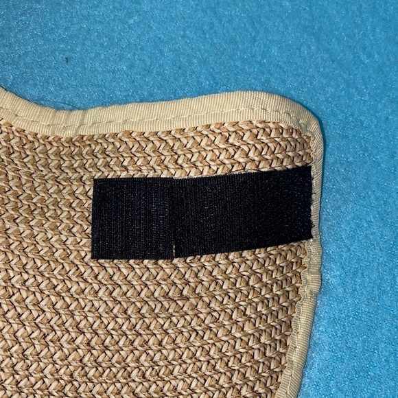 TALEEN visor adjustable hook and loop closure bow detail weaved paper size OSFA